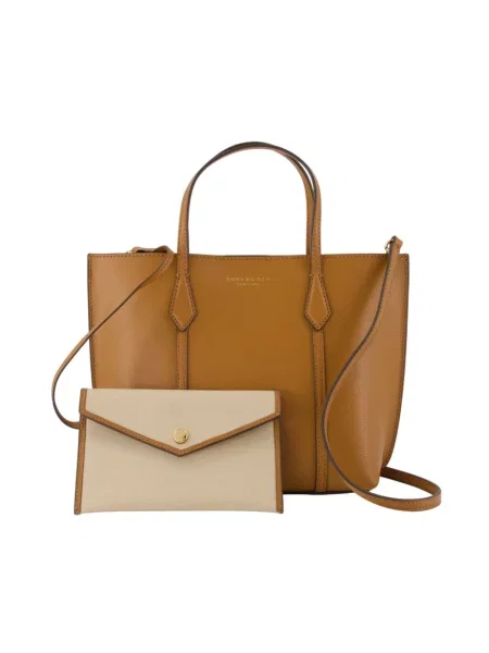 Tory Burch torebka skórzana Perry brązowy
