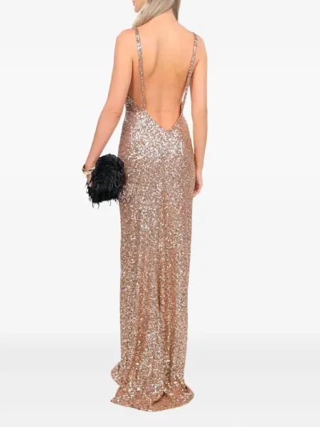 Rochie maxi Roserry cu paiete de costum auriu