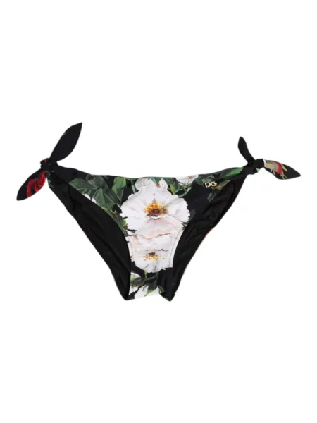 Bikini Dolce And Gabbana w kwiatki wiązane czarne