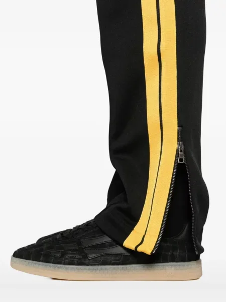 Pantaloni Palm Angels cu broderie cu dungi negru