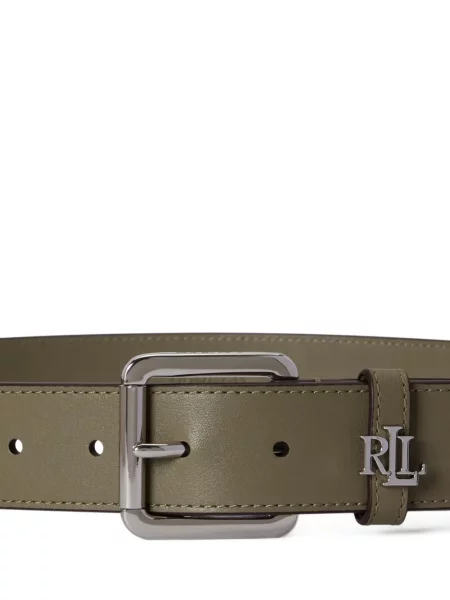 Кожаный колан Lauren Ralph Lauren с автограф зелено