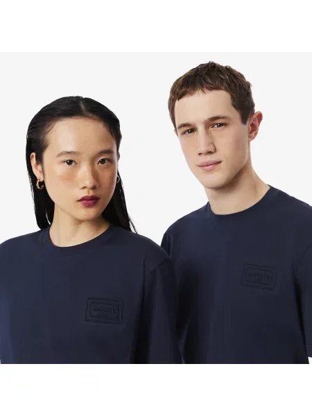 Lacoste Dżersejowy T-Shirt Z Tłoczonym Logo szary