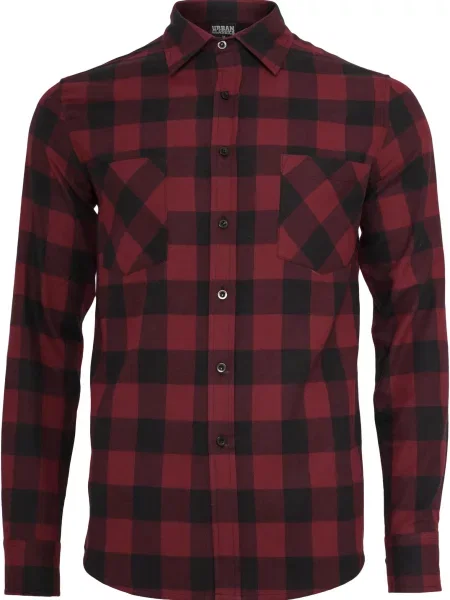 Cămașă în carouri Urban Classics în carouri de flanelă maro