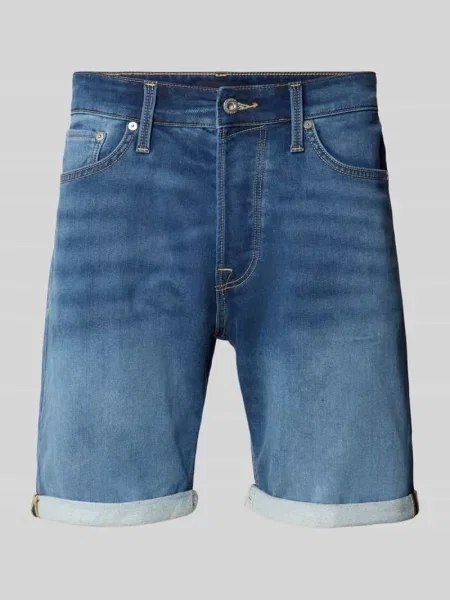 Szorty jeansowe o kroju regular fit z brzegiem model RICK' Jack & Jones niebieskie