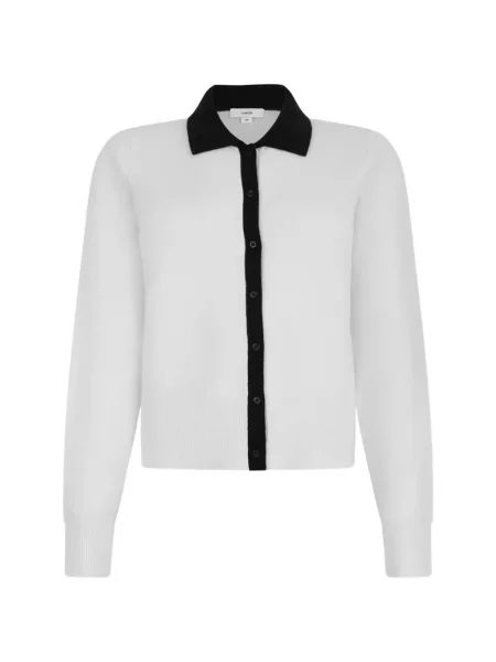 Gulerat cardigan Vince alb