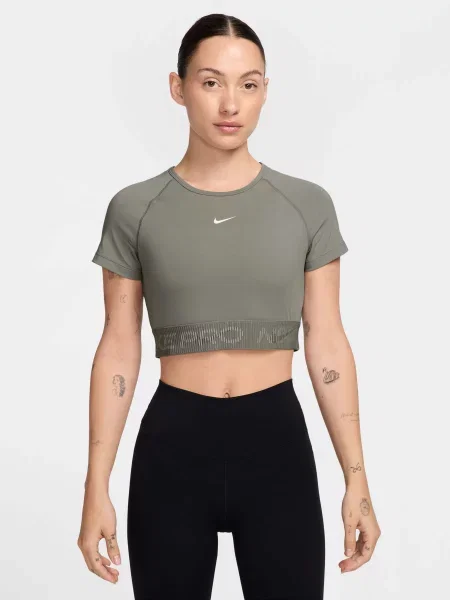 Спортивний топ NIKE PRO DRI-FIT CROP хакі поліестер/спандекс
