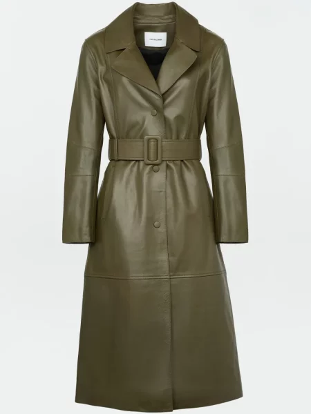Trenci Yves Salomon din piele verde