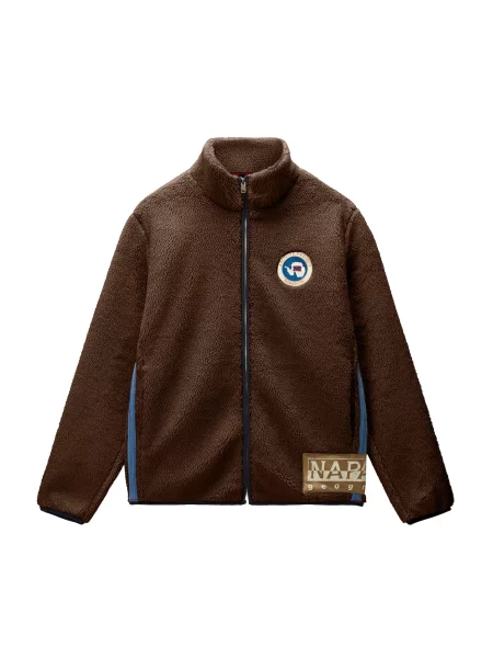 NAPAPIJRI Jachetă fleece ARCHIVE nisipiu / sepie / maro închis alb