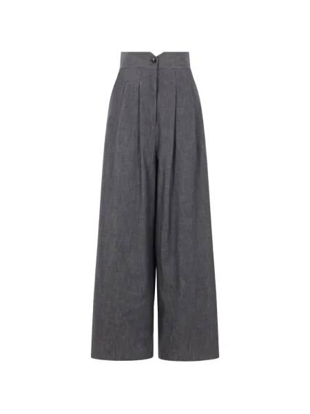 Pantaloni Dusan plisate gri