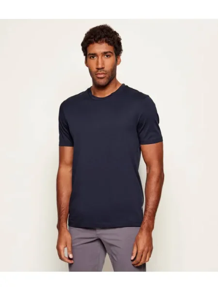 BOSS BLACK Tricou Tessler | Slim Fit | mercerizat negru