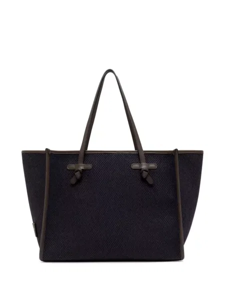 Geantă shopper Gianni Chiarini cu model herringbone albastru