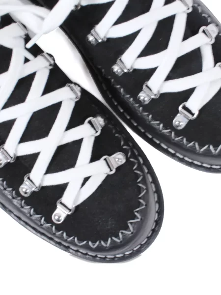 Botine Fracap cu șireturi din dantelă negru