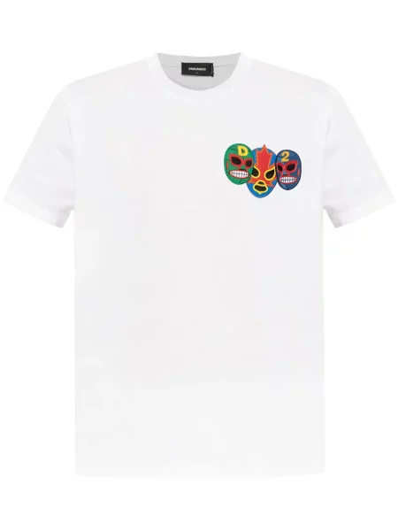 Tricou Dsquared2 cu aplicații alb