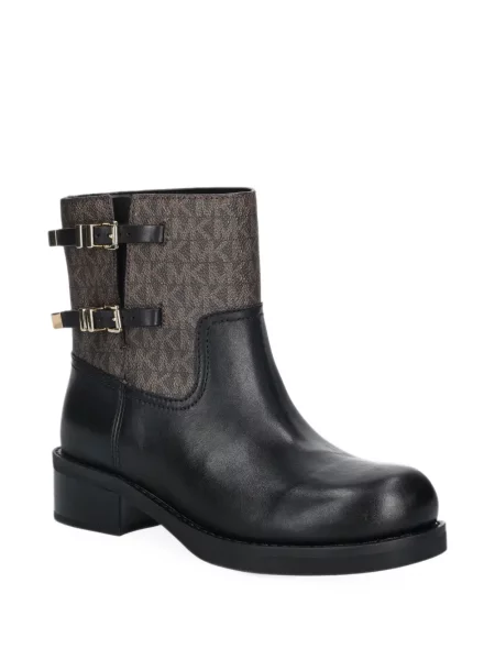 Fustă din piele Michael Michael Kors cu model paisley cu autograf negru