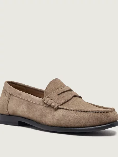 BOSS BLACK Pantofi loafer Tevan_Mocc_sd | piele întoarsă negru