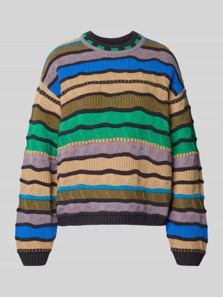 Sweter o kroju regular fit z mieszanki bawełny z efektem dzianiny Jake*s Casual niebieski
