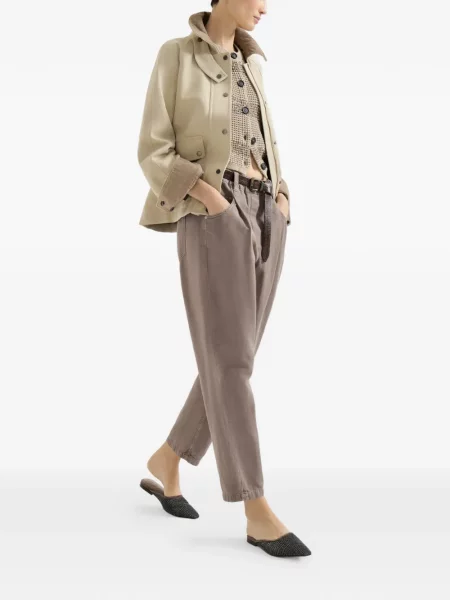 Pantaloni Brunello Cucinelli cu 5 buzunare maro