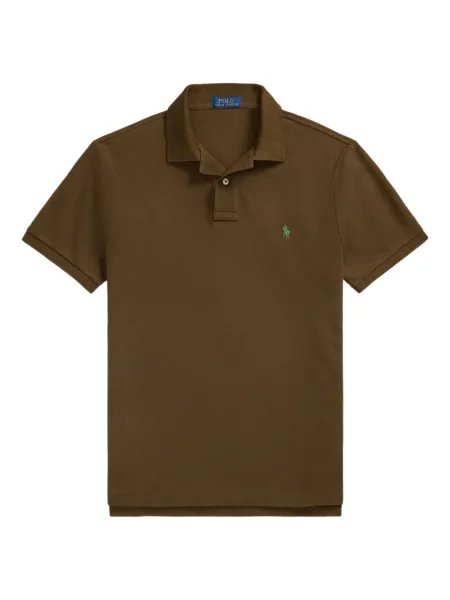 Карирана поло тениска Polo Ralph Lauren с принт поплин бяло