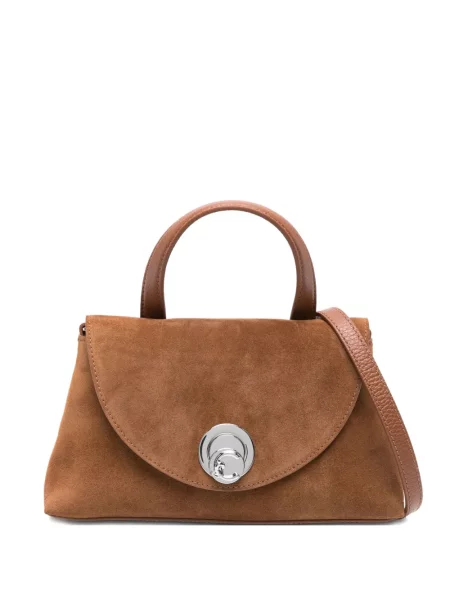 Geantă shopper Coccinelle din piele de căprioară maro
