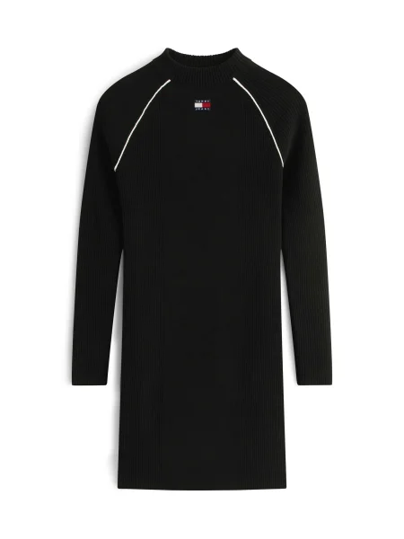 Tommy Jeans Rochie tricotat bleumarin / roșu alb negru