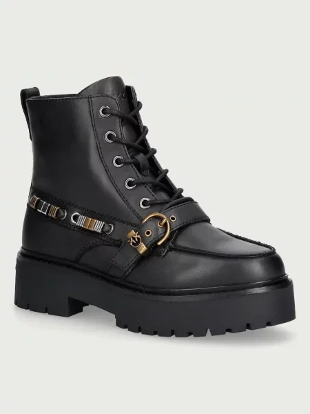 Pinko botine pentru femei din piele Margaret 03 negru