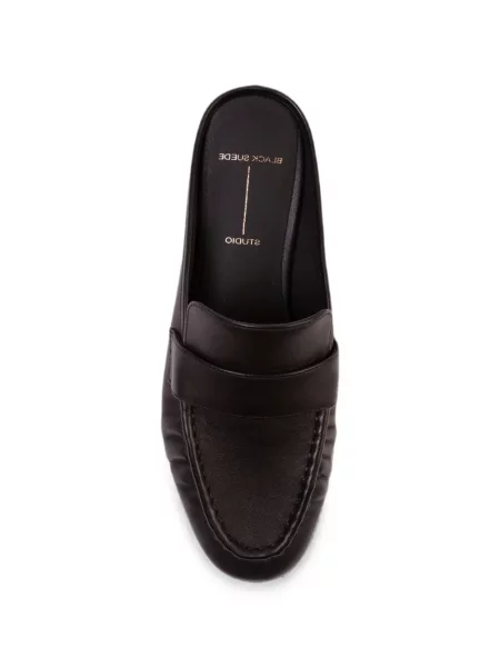 Papuci tip mules Black Suede Studio din piele de căprioară negru