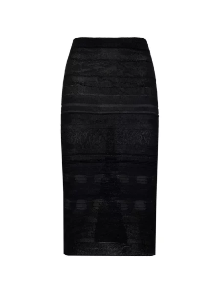 Fustă midi Laneus tricotate până la genunchi negru