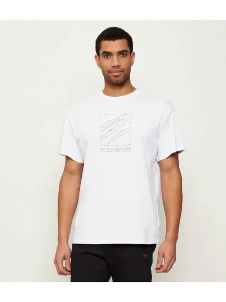 Plein Sport Tricou Scratch Logo alb