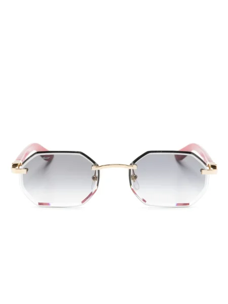 Ochelari de soare Cartier Eyewear cu imprimeu geometric roșu