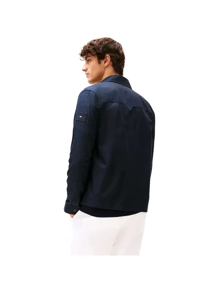 Tommy Hilfiger prechodná bunda pánska s bavlnou modrá