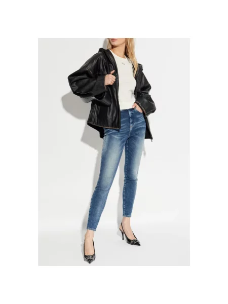 Koszulka Diesel wełniana z krótkim rękawem w kształcie litery A beżowa