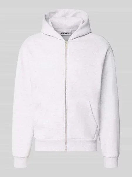 Bluza rozpinana o kroju relaxed fit z mieszanki bawełny z detalem z logo Review biała