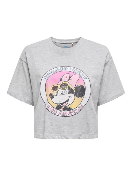 ONLY Tričko Mickey Minnie sivá
