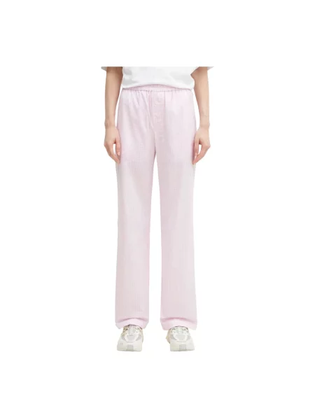 Fiorucci spodnie Gingham Logo szerokie high waist różowy