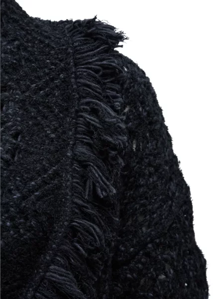 Cardigan Alanui cu franjuri negru