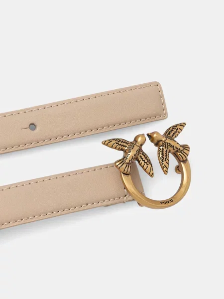 Pinko De piele curea LOVE BERRY bej
