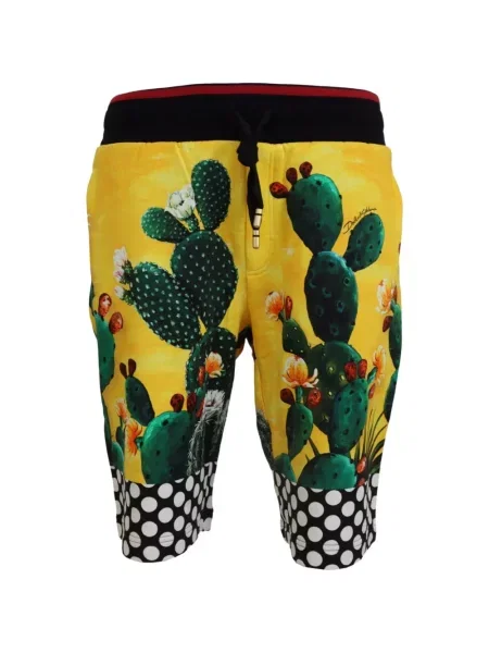 Pantaloni scurți Dolce & Gabbana cu buline cu imagine galben