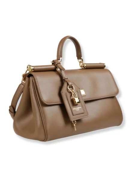 Torebka Dolce And Gabbana skórzana brązowa
