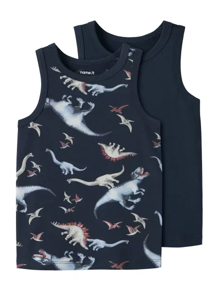 NAME IT Tricou DINO NOOS bleumarin / albastru deschis roșu gri