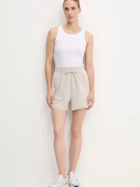 Шорти adidas Essentials з аплікацією висока посадка бежевий