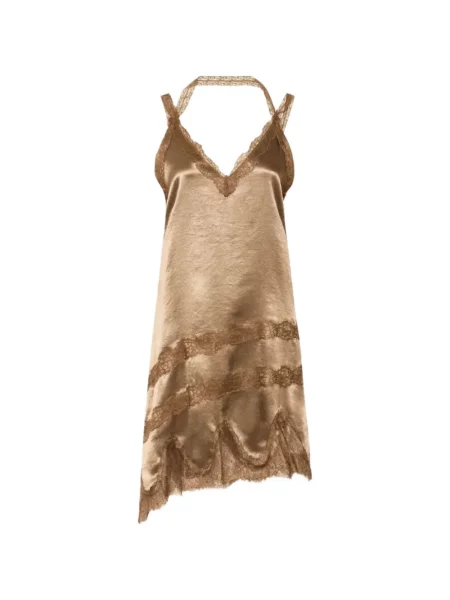 Rochie Marella din satin maro
