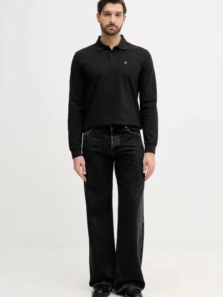 Majica z dolgimi rokavi Calvin Klein z dolgimi rokavi črna