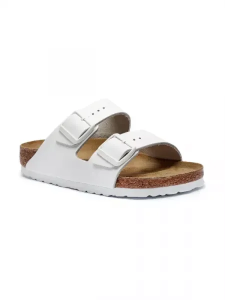 Birkenstock De piele șlapi Arizona alb