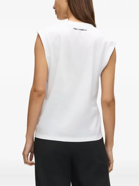 Top Karl Lagerfeld s V-izrezom bijela