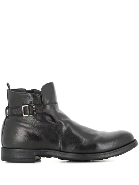 Botine Officine Creative din piele cu cataramă negru