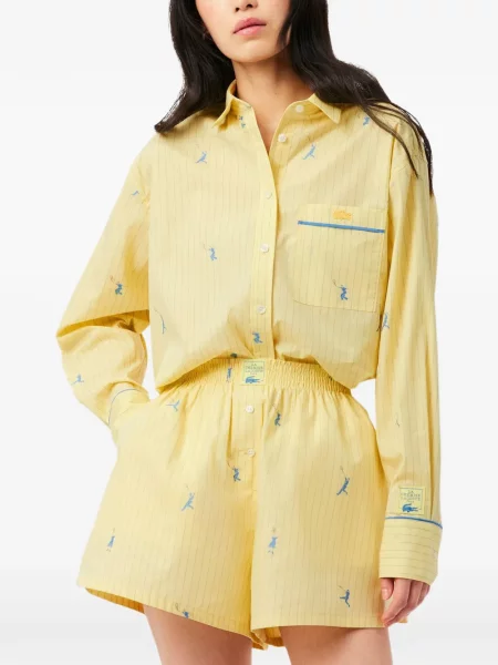 Koszula w paski Lacoste w paski żółta