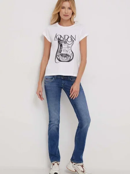 Koszulka Pepe Jeans Happy krótki rękaw czarna XS biała