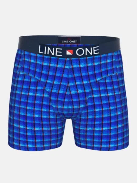 Line One Boxerky Line One Herren Boxershorts "Nautic III" džínovina modrá