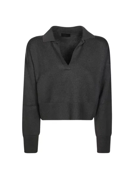 Sweter Dondup z dekoltem w serek brązowy