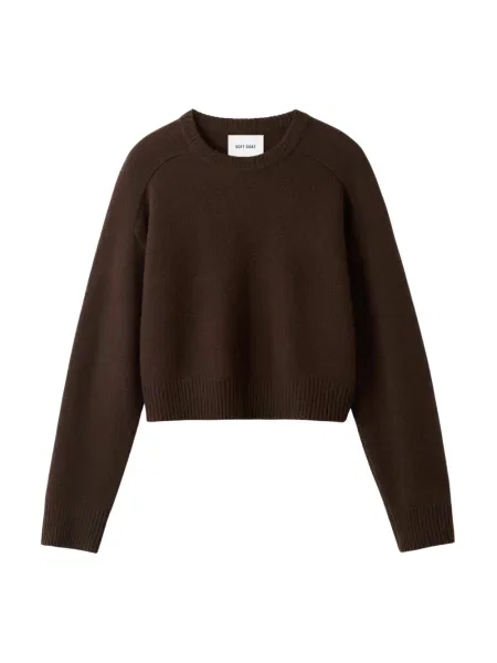 Dzianinowy sweter Soft Goat brązowy